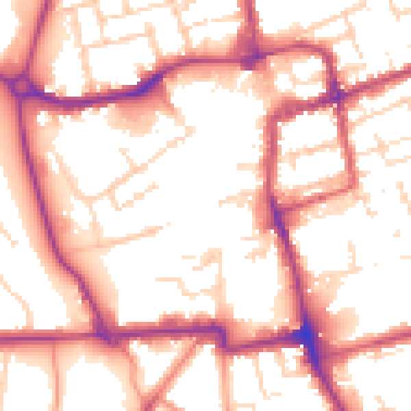 Daytime road noise heatmap for NN16 8SU