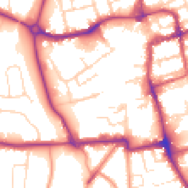 Daytime road noise heatmap for NN16 8TJ