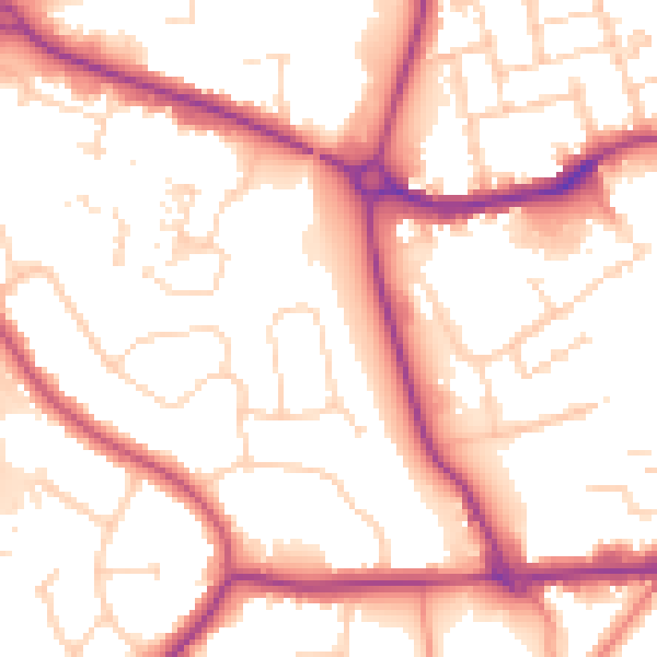 Daytime road noise heatmap for NN16 8UH