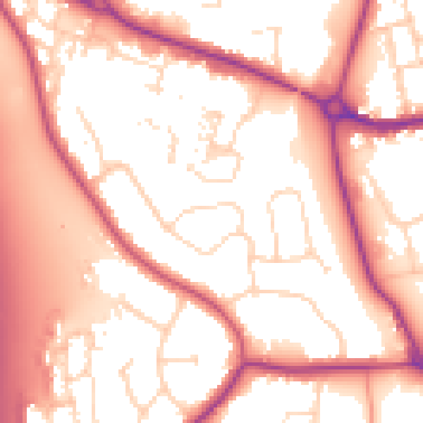 Daytime road noise heatmap for NN16 8UL