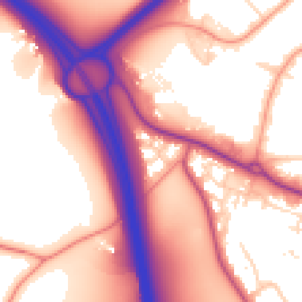 Daytime road noise heatmap for NN16 8WF
