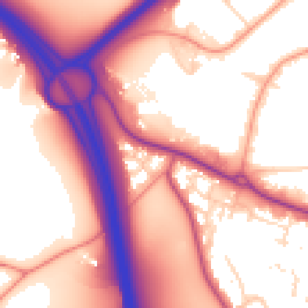 Daytime road noise heatmap for NN16 8WG