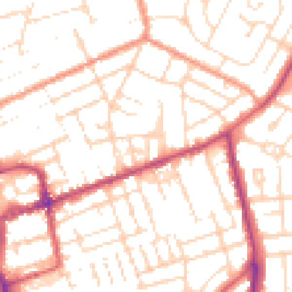 Daytime road noise heatmap for NN16 8XS