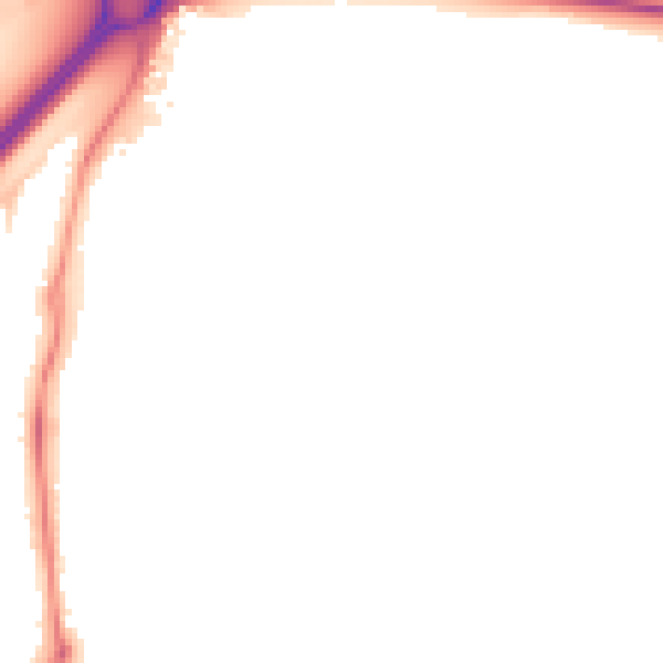 Night-time road noise heatmap for NN16 9BY