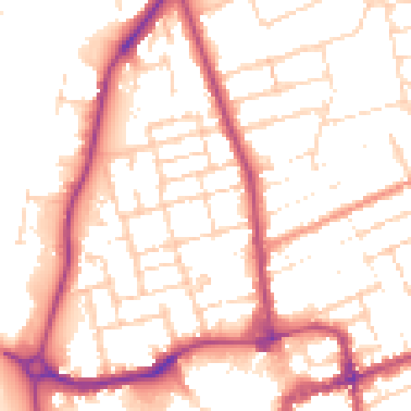 Daytime road noise heatmap for NN16 9DX