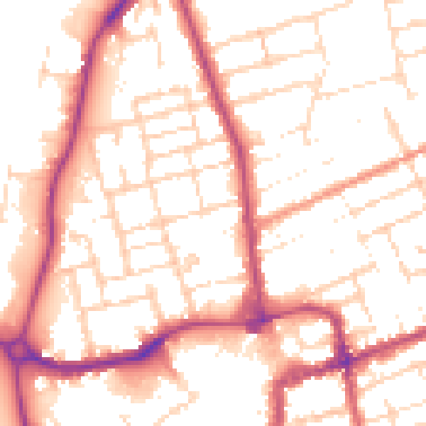 Daytime road noise heatmap for NN16 9ED