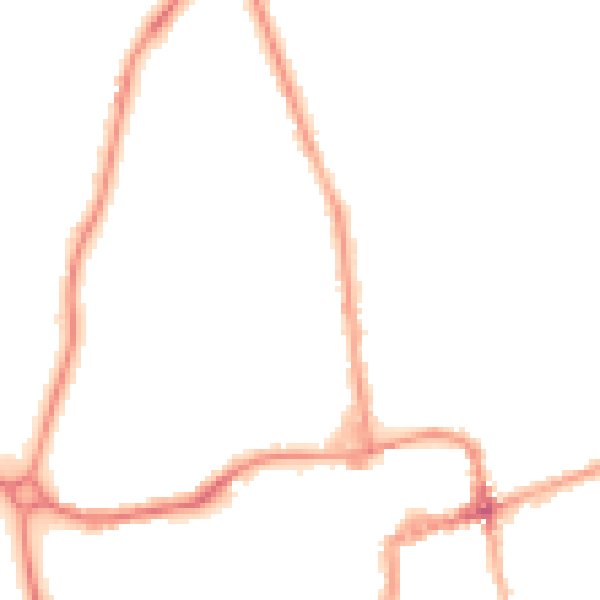 Night-time road noise heatmap for NN16 9ED