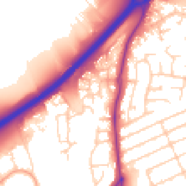 Daytime road noise heatmap for NN16 9FL
