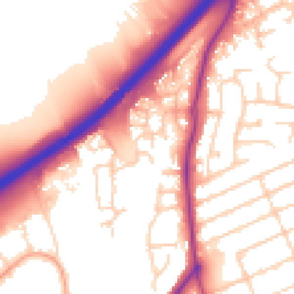 Daytime road noise heatmap for NN16 9FP