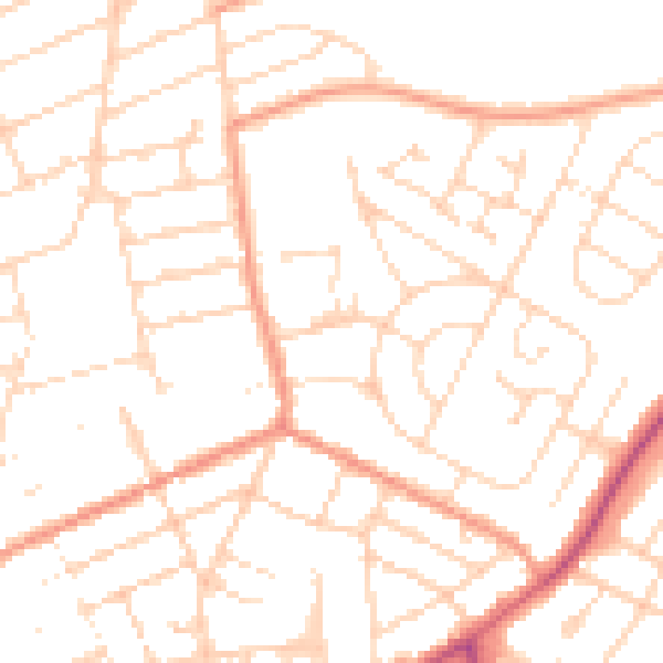 Daytime road noise heatmap for NN16 9GZ