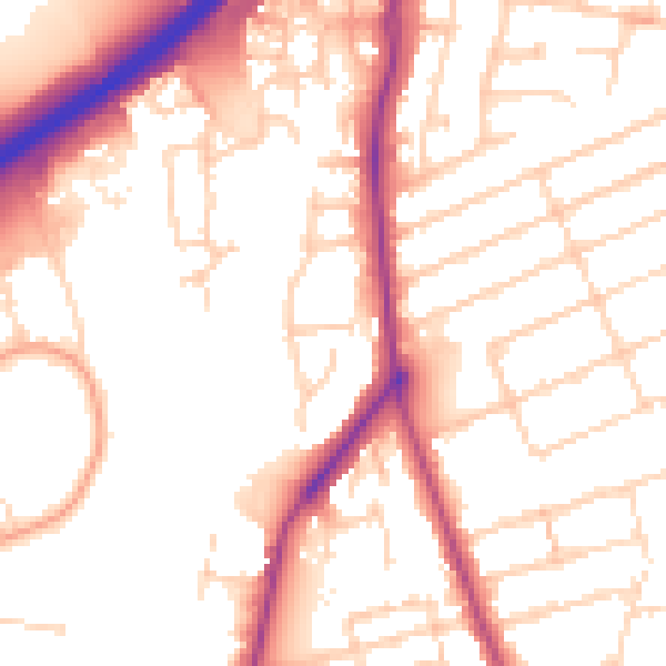 Daytime road noise heatmap for NN16 9HJ