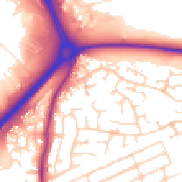 Daytime road noise heatmap for NN16 9JQ