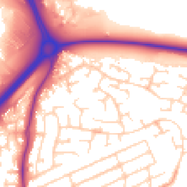 Daytime road noise heatmap for NN16 9NL