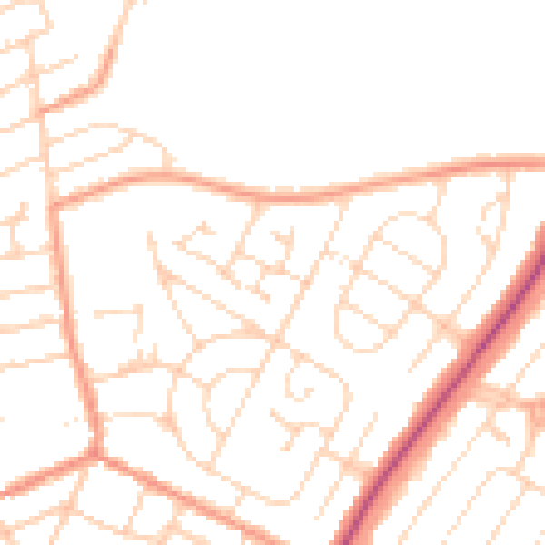Daytime road noise heatmap for NN16 9PA