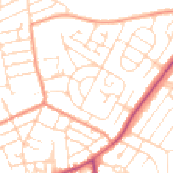 Daytime road noise heatmap for NN16 9PE