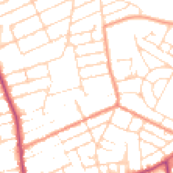Daytime road noise heatmap for NN16 9SH