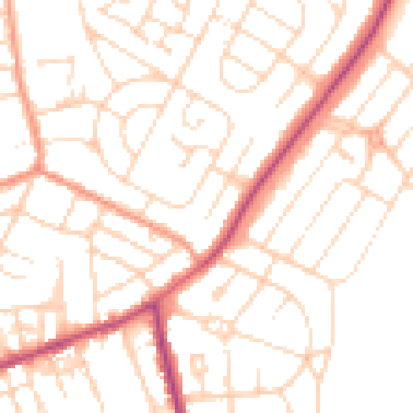 Daytime road noise heatmap for NN16 9TA