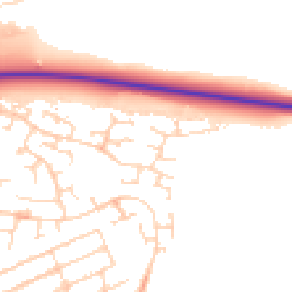 Daytime road noise heatmap for NN16 9XN