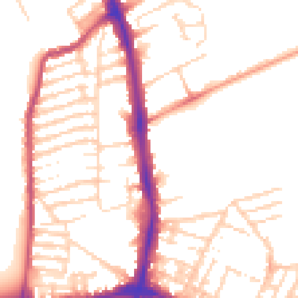 Daytime road noise heatmap for NN2 6AA