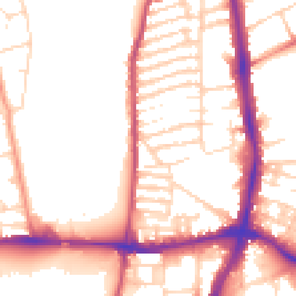 Daytime road noise heatmap for NN2 6BD