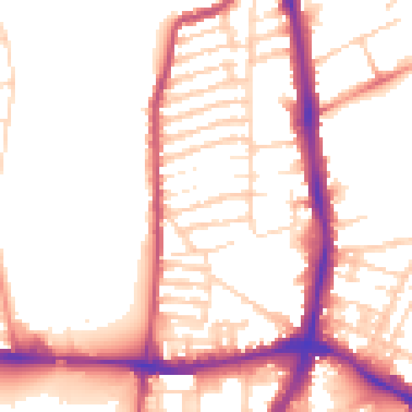 Daytime road noise heatmap for NN2 6BE