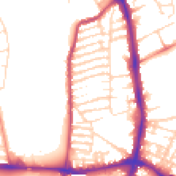 Daytime road noise heatmap for NN2 6BP
