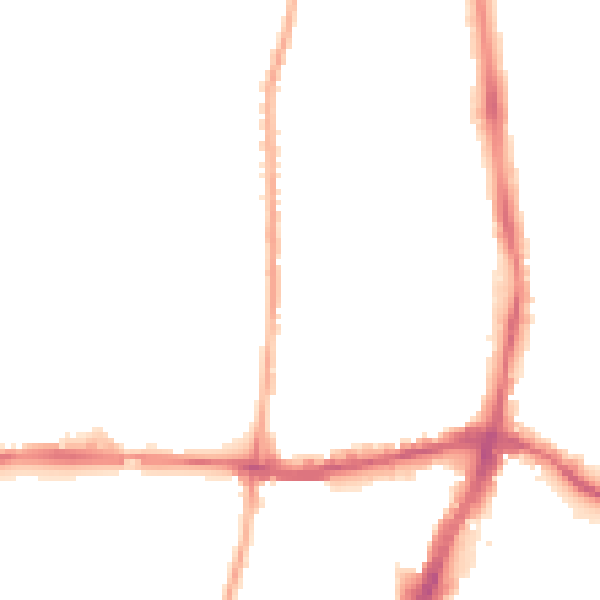 Night-time road noise heatmap for NN2 6DL