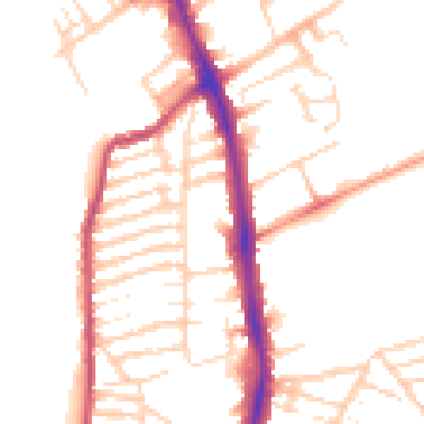 Daytime road noise heatmap for NN2 6DY