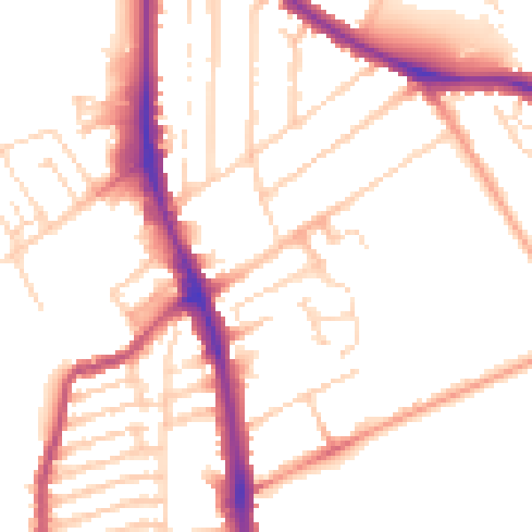 Daytime road noise heatmap for NN2 6JR