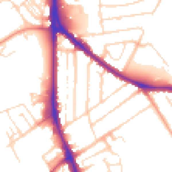 Daytime road noise heatmap for NN2 6PG