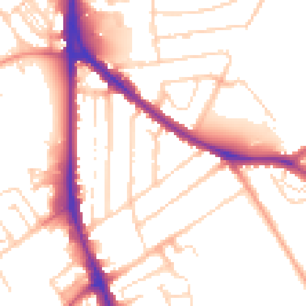 Daytime road noise heatmap for NN2 6PH