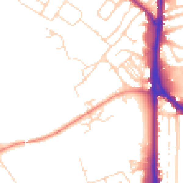 Daytime road noise heatmap for NN2 6RR