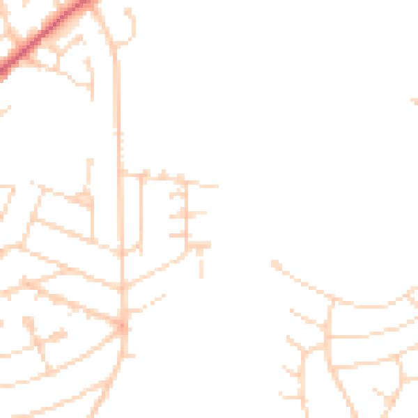Daytime road noise heatmap for NN2 7RZ
