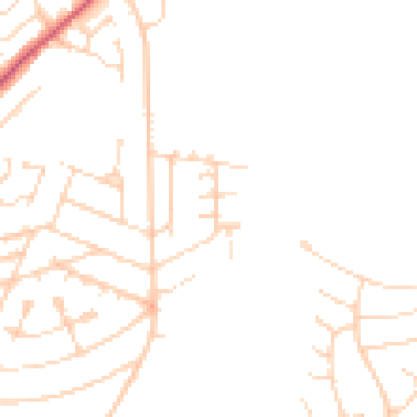 Daytime road noise heatmap for NN2 7SG