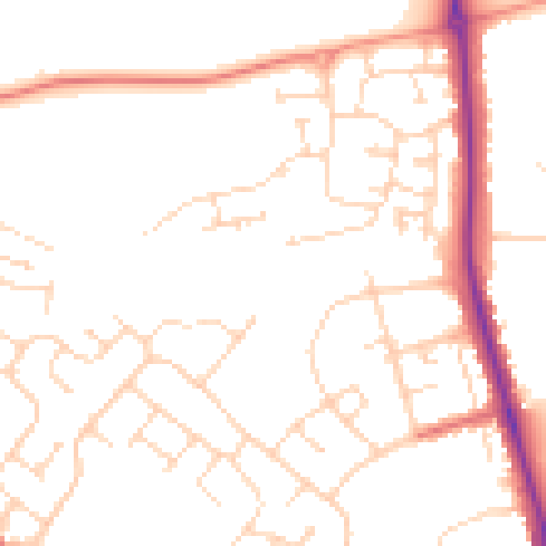 Daytime road noise heatmap for NN2 8FU