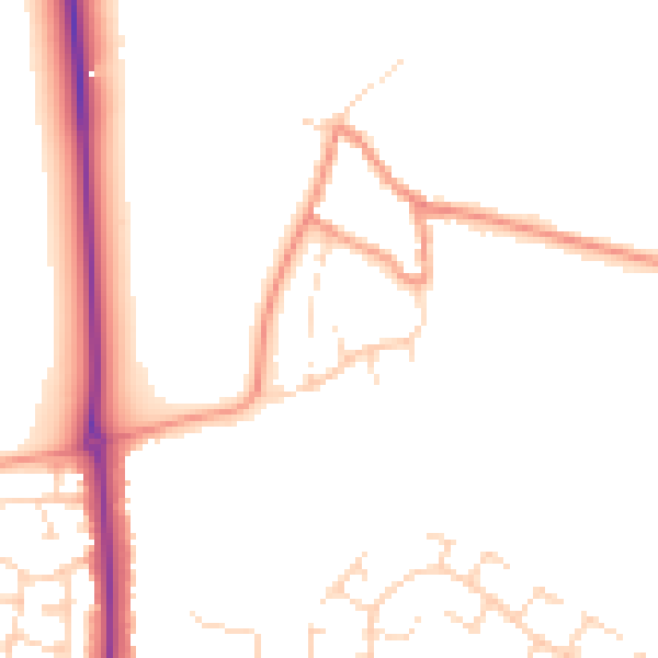Daytime road noise heatmap for NN2 8RZ