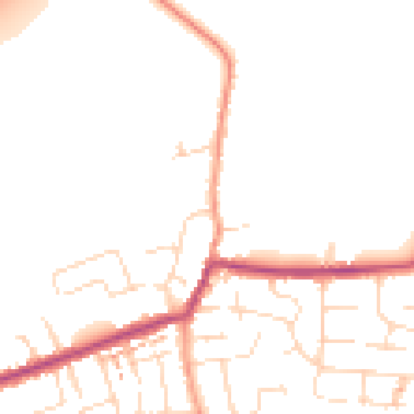 Daytime road noise heatmap for NN29 7AA