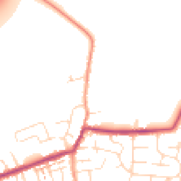 Daytime road noise heatmap for NN29 7AB