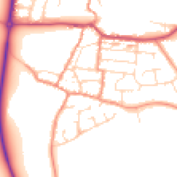 Daytime road noise heatmap for NN29 7AE