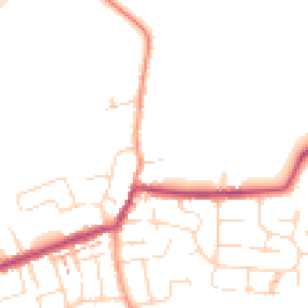 Daytime road noise heatmap for NN29 7AH