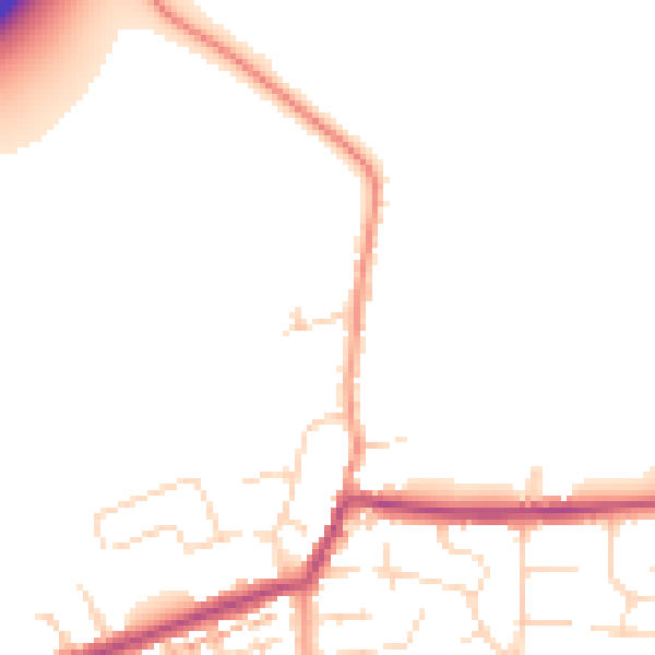 Daytime road noise heatmap for NN29 7AJ