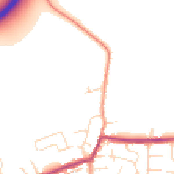 Daytime road noise heatmap for NN29 7AL