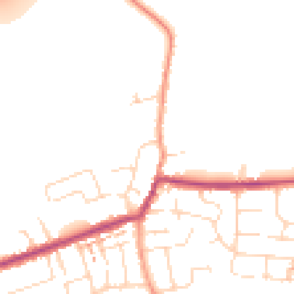 Daytime road noise heatmap for NN29 7AN