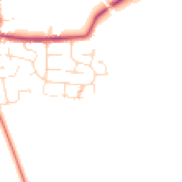 Daytime road noise heatmap for NN29 7AP