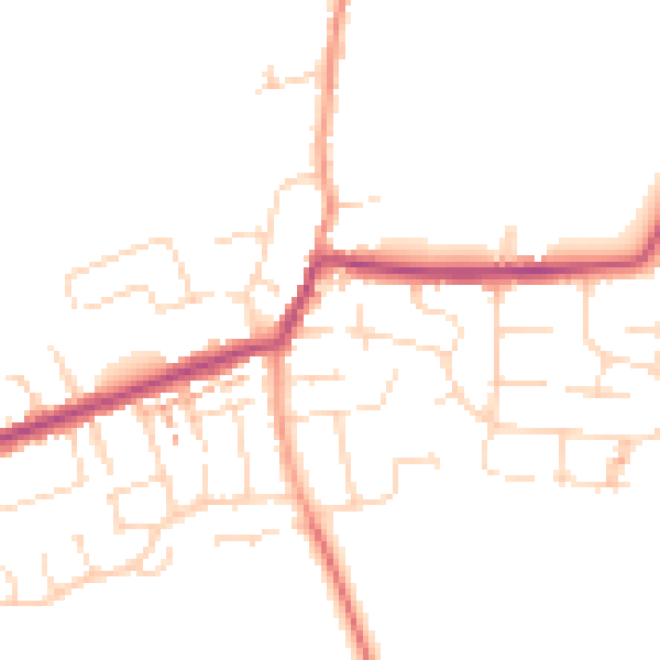 Daytime road noise heatmap for NN29 7AQ