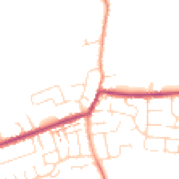 Daytime road noise heatmap for NN29 7AR