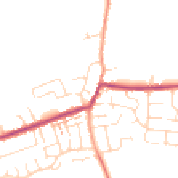Daytime road noise heatmap for NN29 7AS