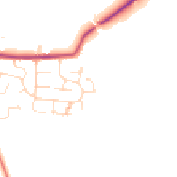 Daytime road noise heatmap for NN29 7AX