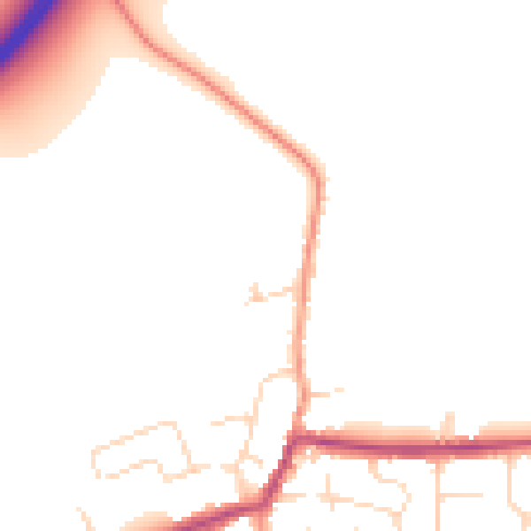 Daytime road noise heatmap for NN29 7AY