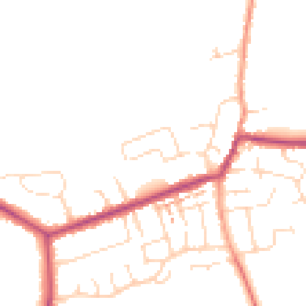 Daytime road noise heatmap for NN29 7BA